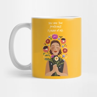 Woman With Flower Message Mug